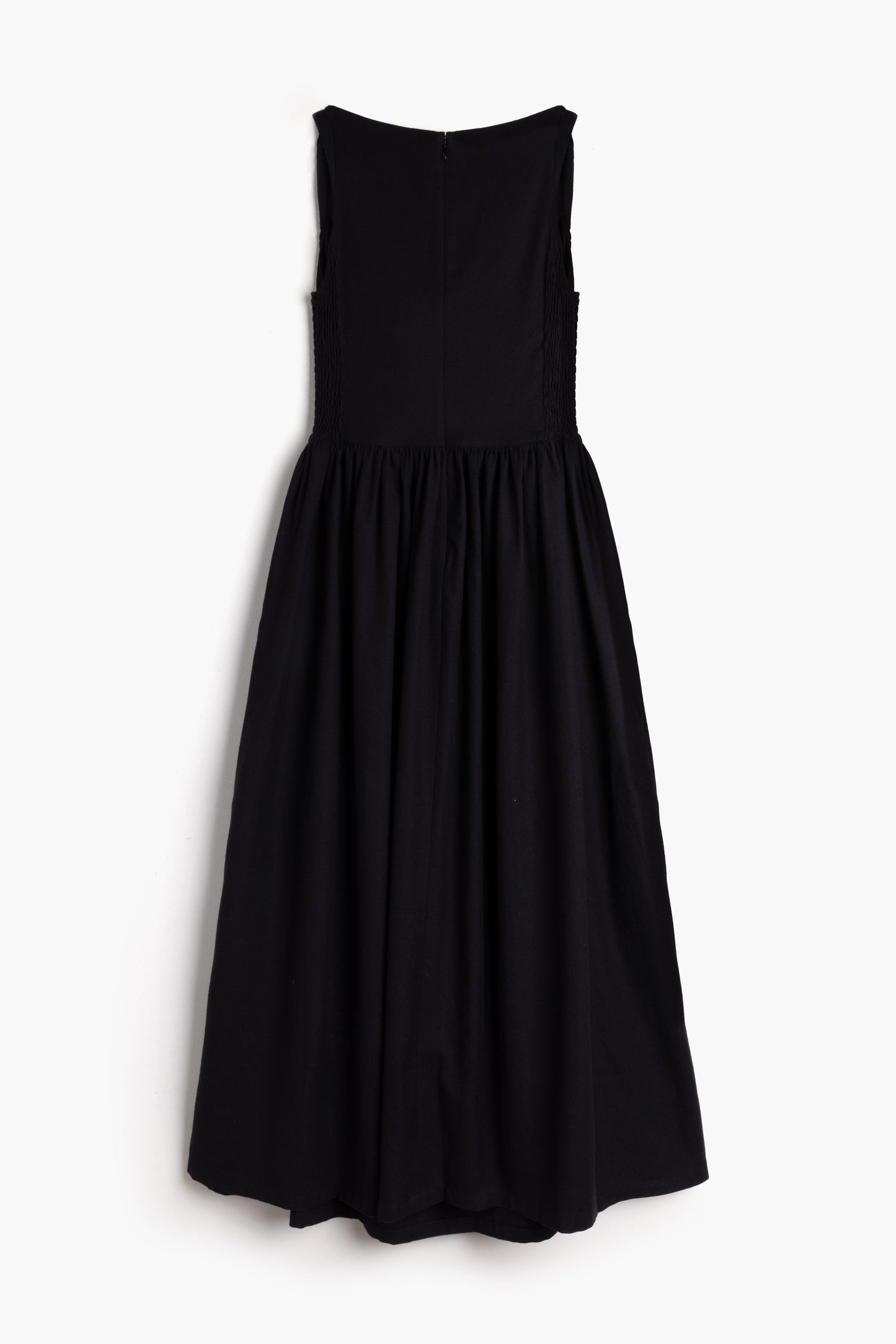 The Celia Cowl Neck Dress in Handwoven Organic Cotton - Black Twill
