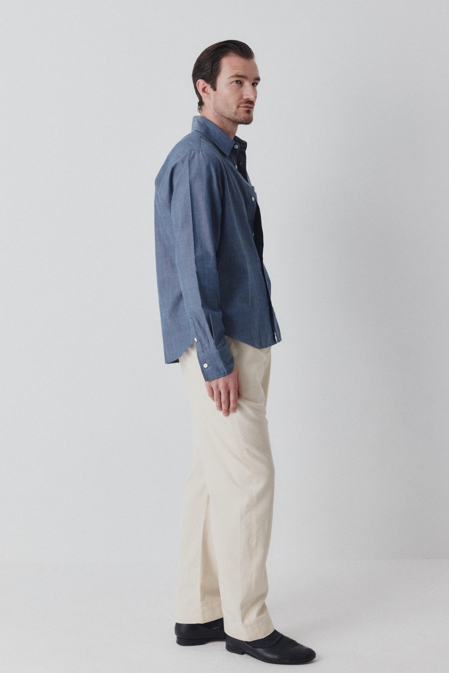 Brett Men's Shirt - Denim Blue Chambray