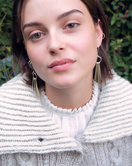 Sun Ray Earrings - Silver Plated