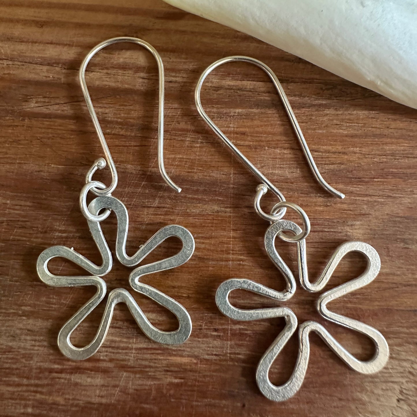 Flower Earrings - Silver Plated