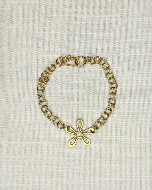 Flower Bracelet - Brass