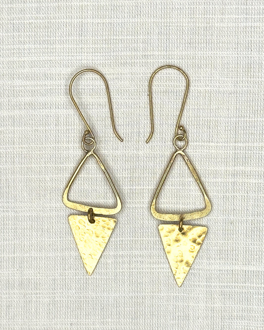 Azura Triangle Earrings - Brass