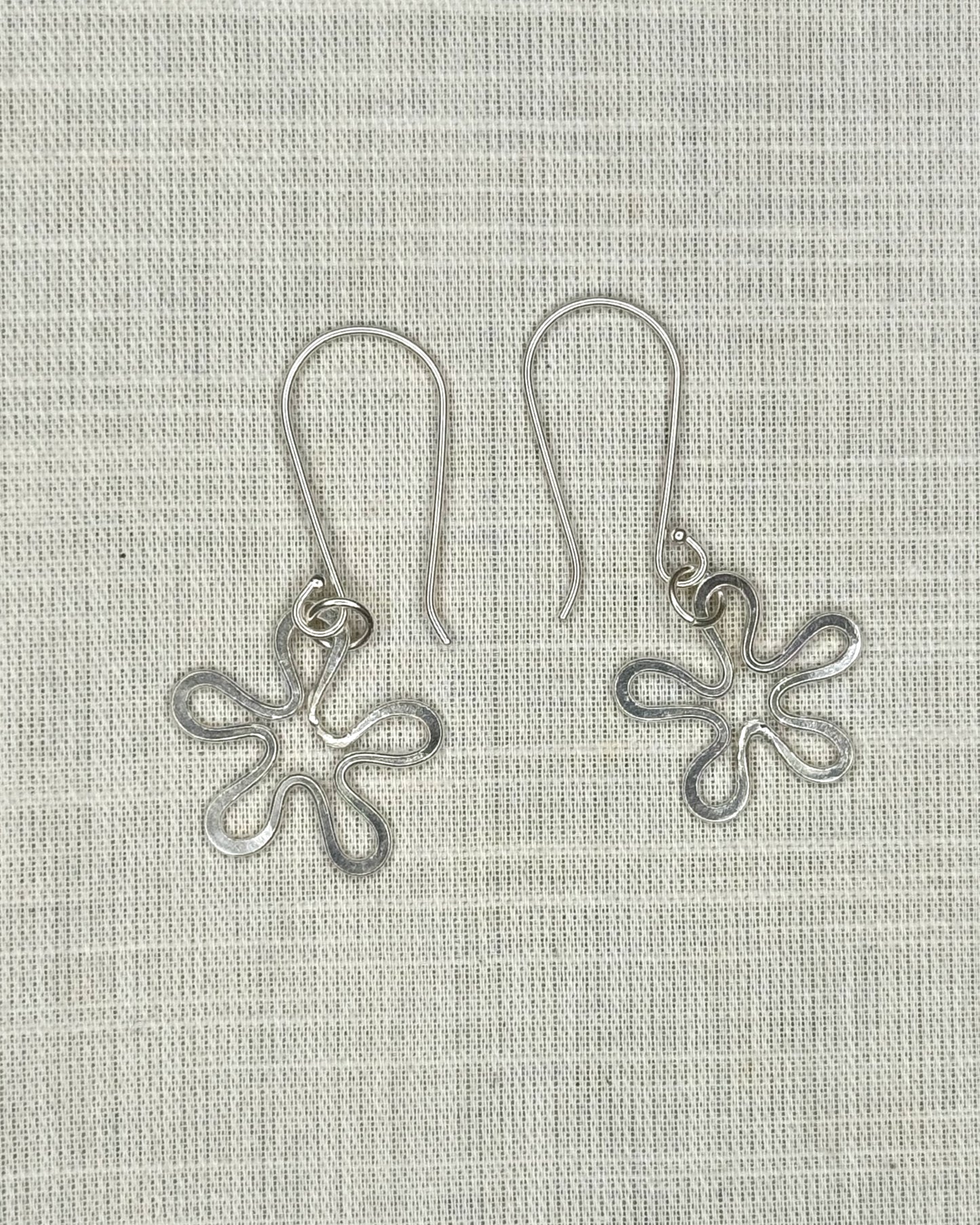 Flower Earrings - Silver Plated