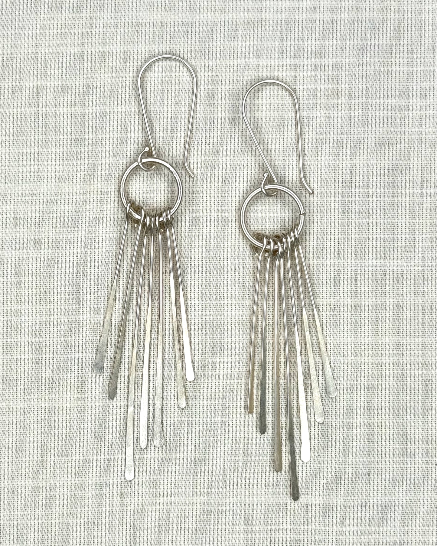 Sun Ray Earrings - Silver Plated
