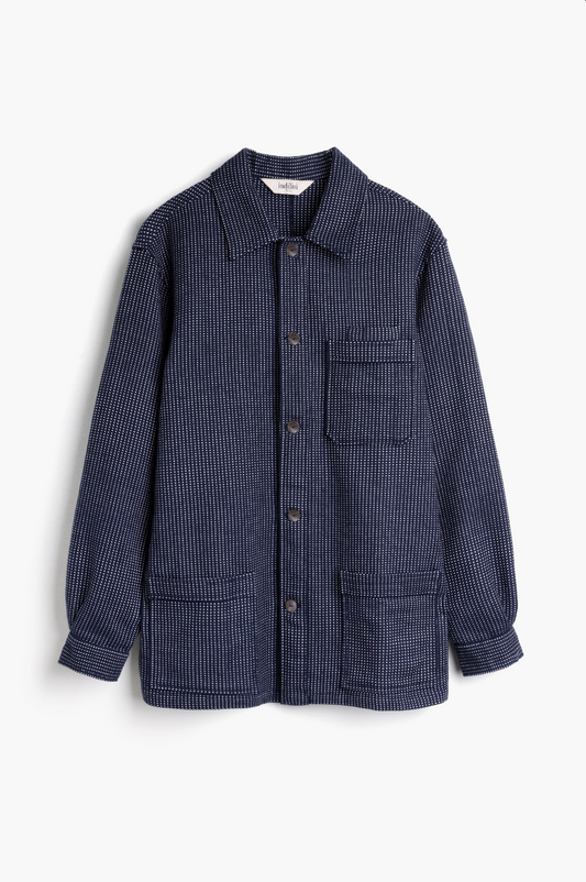 Women's Shacket - Navy White Dot Hand Weave