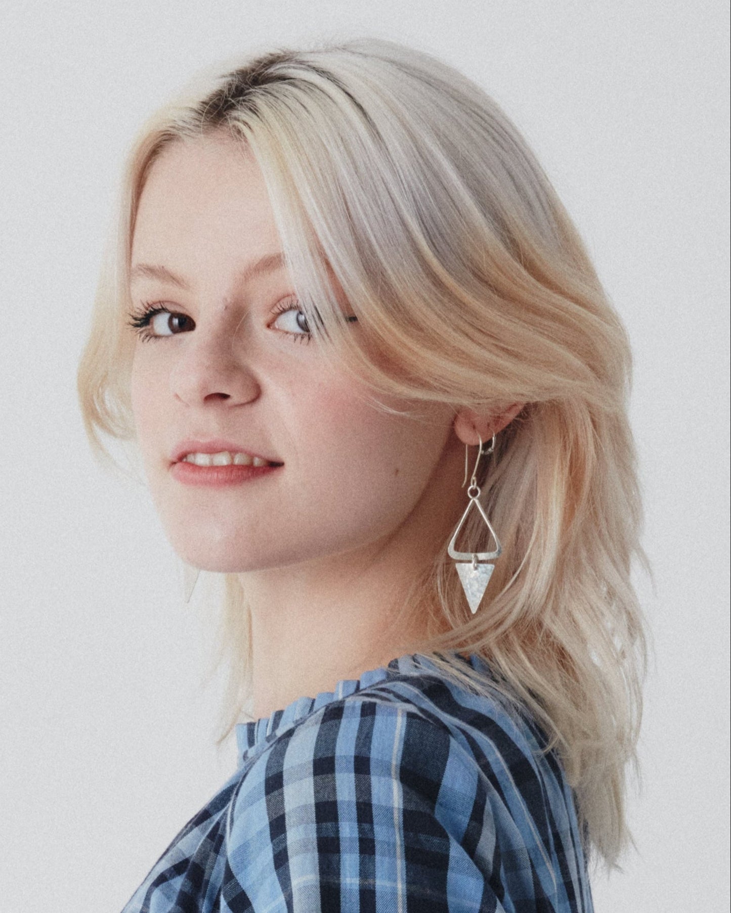 Azura Triangle Earrings - Silver Plated