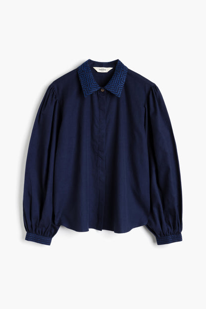 Effie Puff Sleeve Blouse - Navy