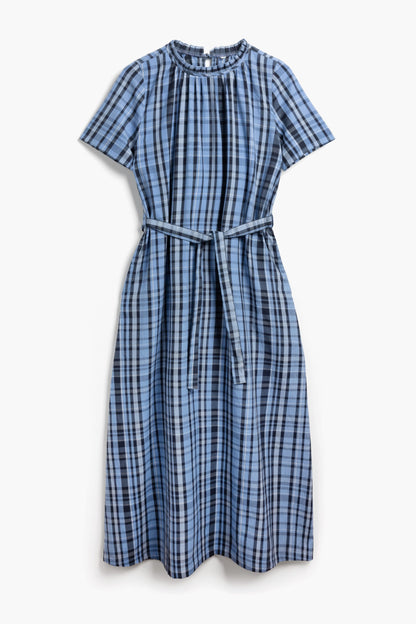 Shayla Dress - Reversible Maxi - Blue Check