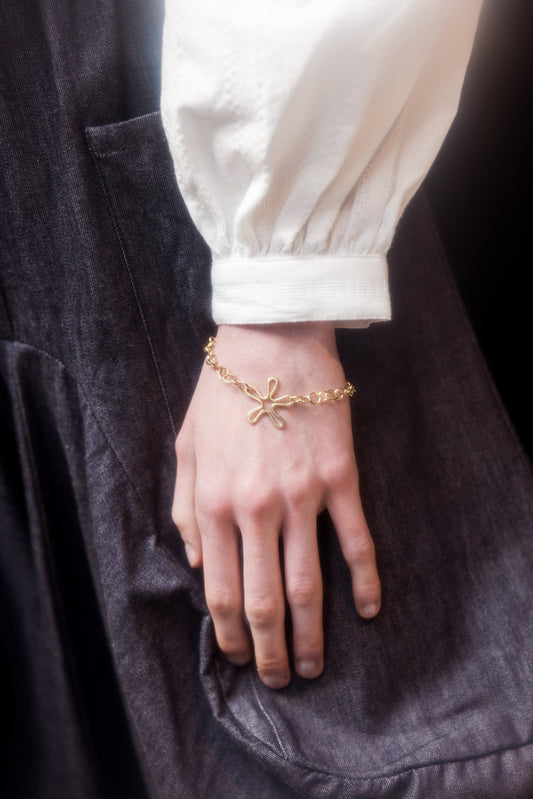 Flower Bracelet - Brass
