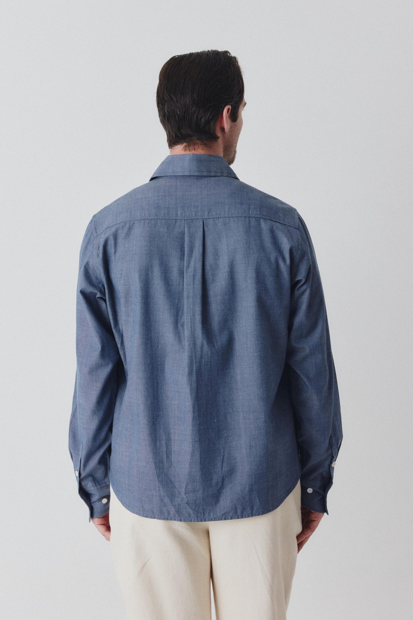 Brett Men's Shirt - Denim Blue Chambray