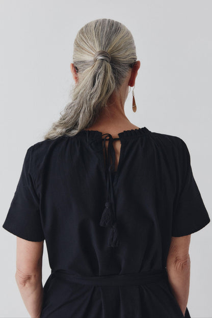 Shayla Dress - Reversible Maxi - Black