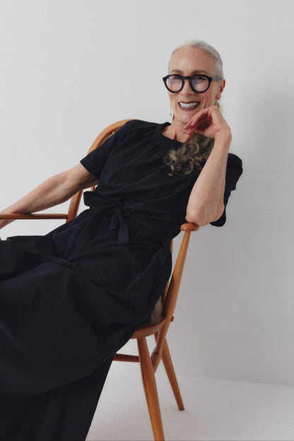 Shayla Dress - Reversible Maxi - Black