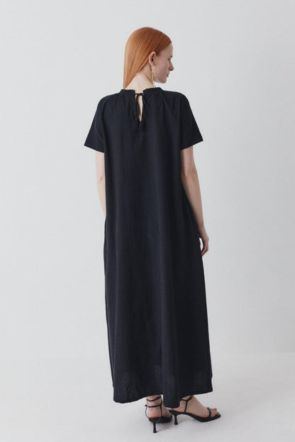 Shayla Dress - Reversible Maxi - Black