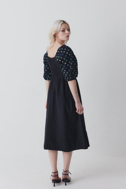 Belle Dress - Hand Embroidered - Black