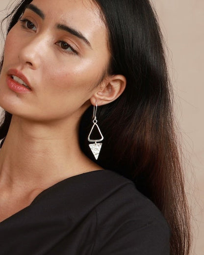Azura Triangle Earrings - Silver Plated
