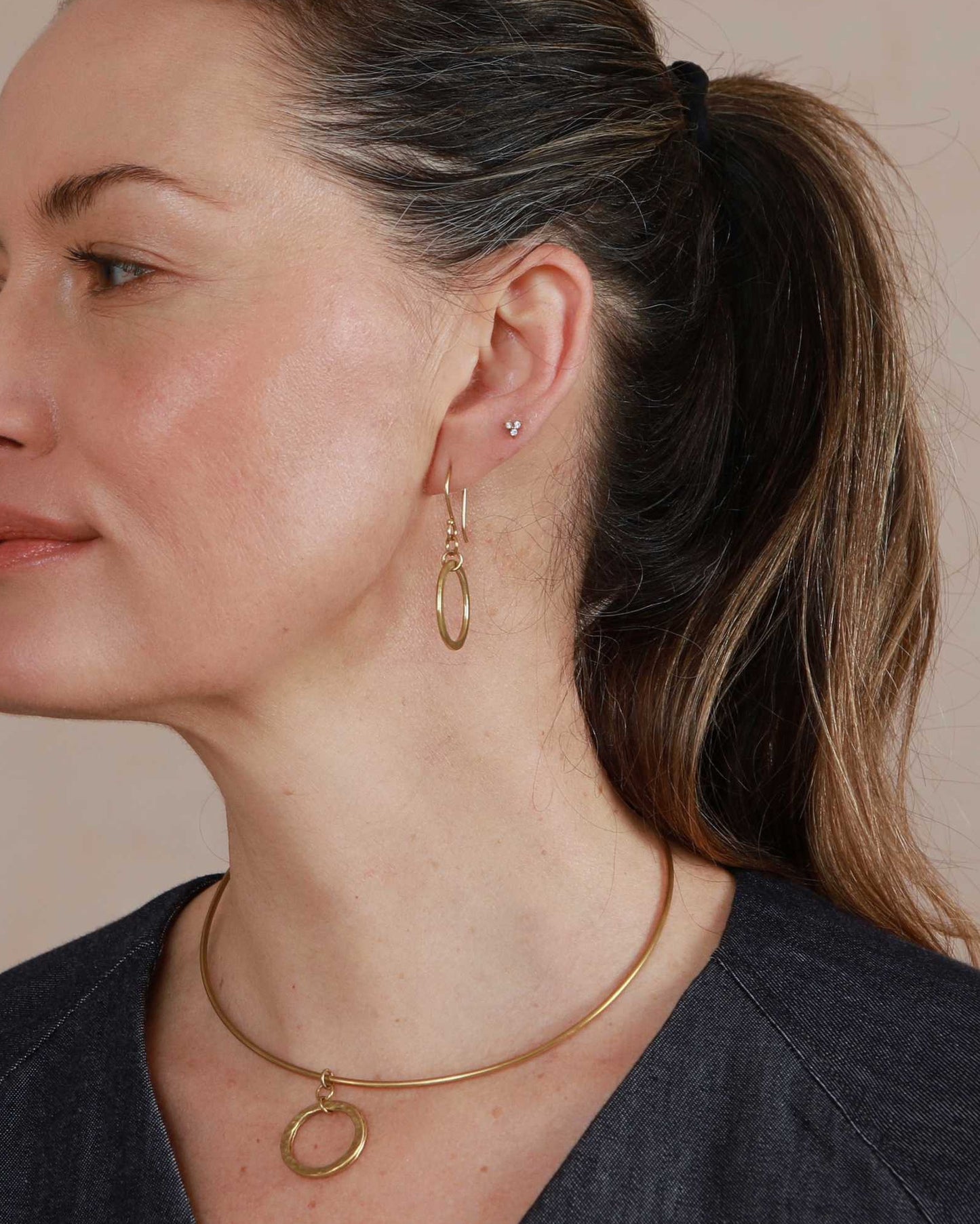 Luna Hoop Earrings - Brass