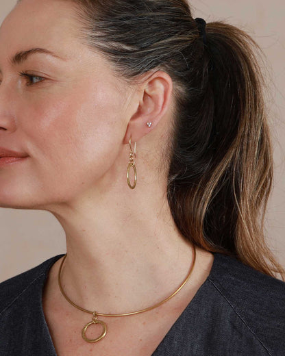 Luna Hoop Earrings - Brass