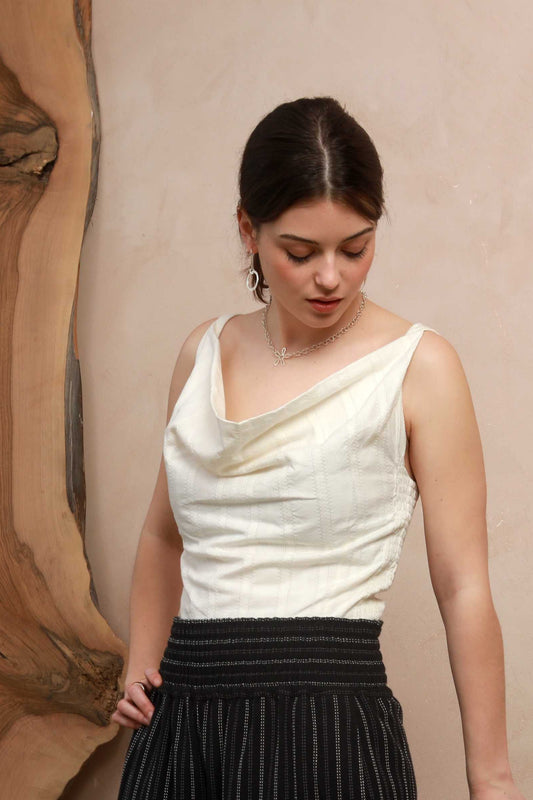 Celia Cowl Top - White