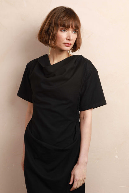 Phoebe Dress in Black Twill