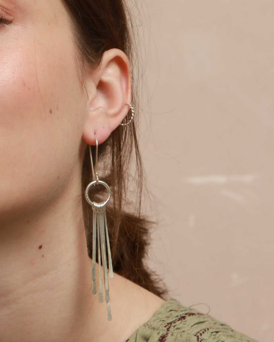 Sun Ray Earrings - Silver Plated