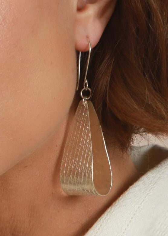 Basket Loop Earrings - Silver-Plated - Handmade