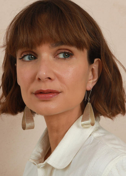 Basket Loop Earrings - Silver-Plated - Handmade