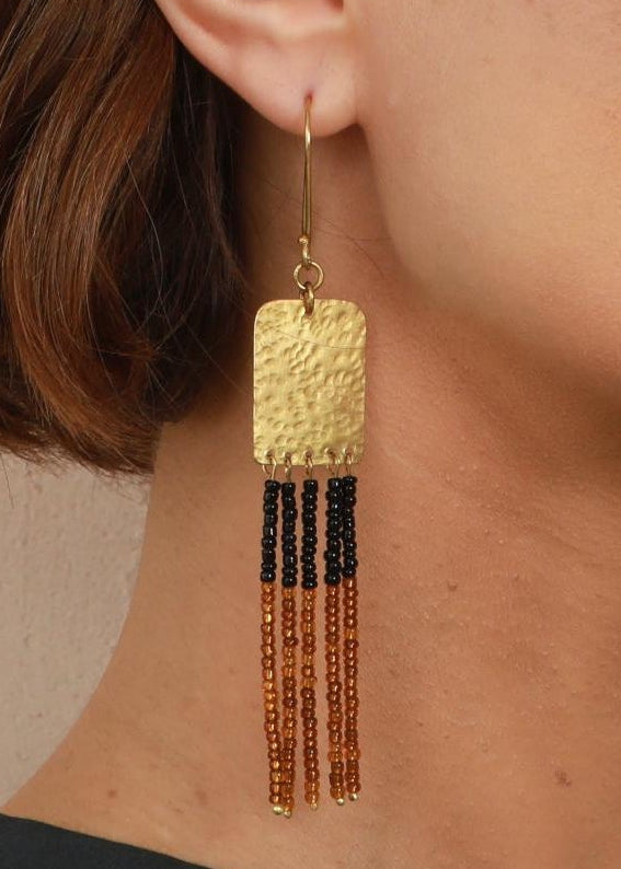 Moonbrush Earrings - Brass - Handmade