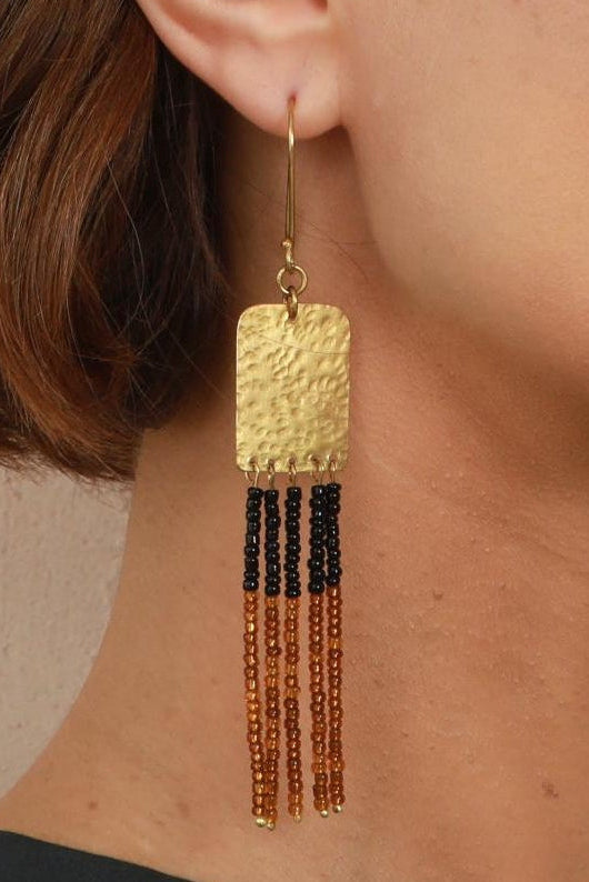 Moonbrush Earrings - Brass - Handmade