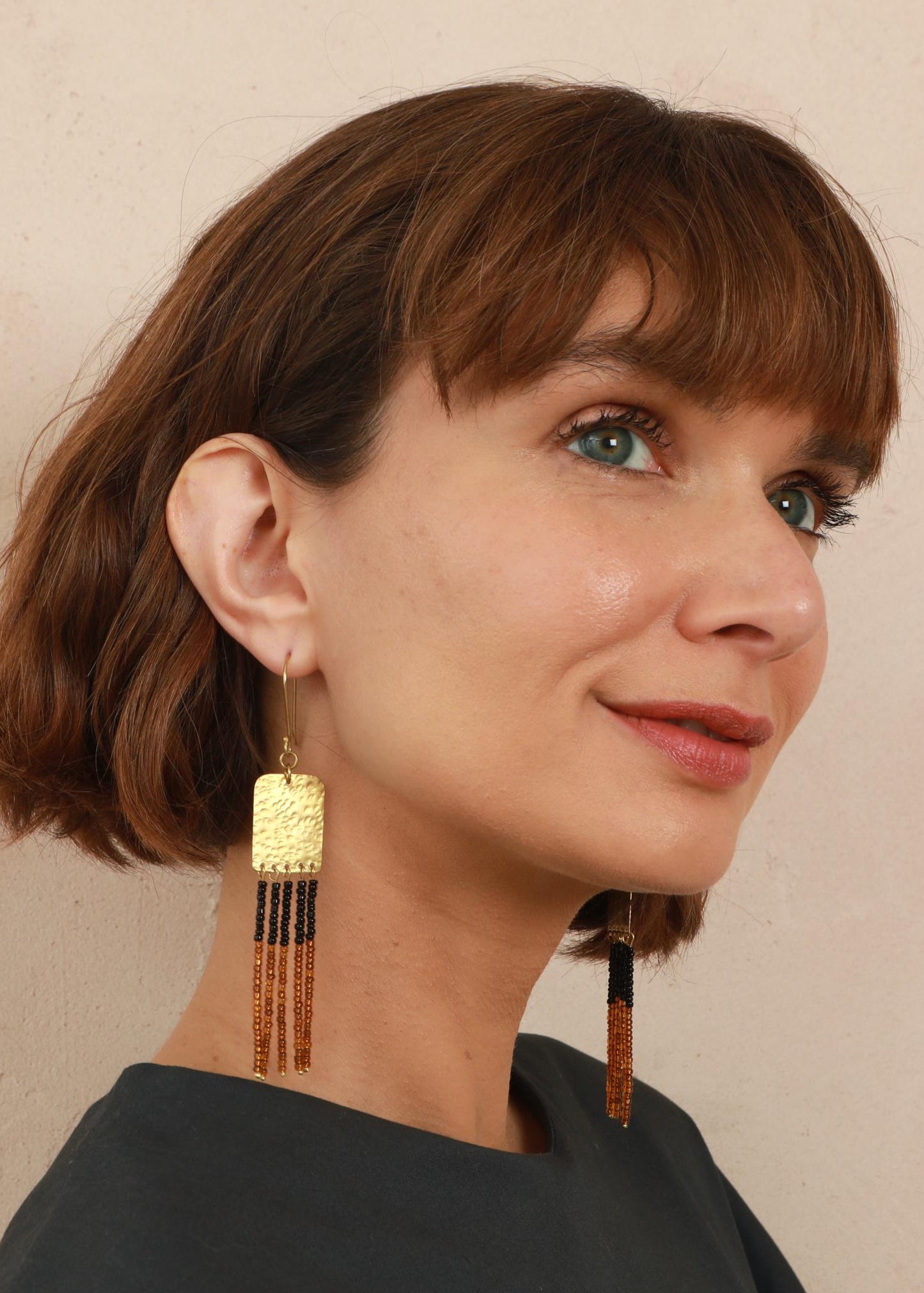 Moonbrush Earrings - Brass - Handmade