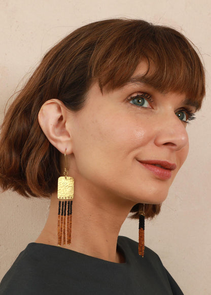 Moonbrush Earrings - Brass - Handmade
