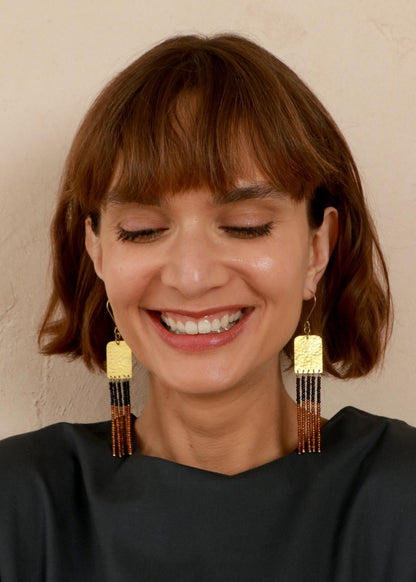 Moonbrush Earrings - Brass - Handmade