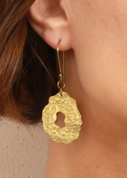 Natural Form Earrings - Brass - Handmade