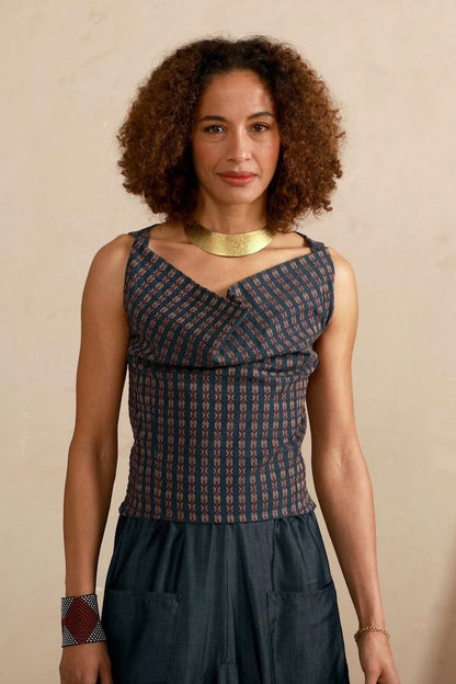 Celia Cowl Top - Jacquard Weave