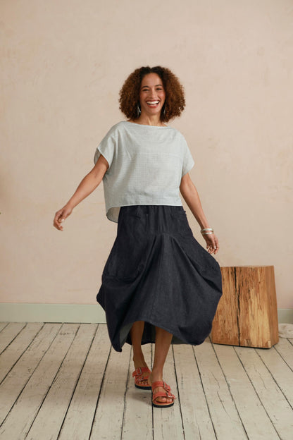 Safia Denim Skirt - Indigo Denim Chambray