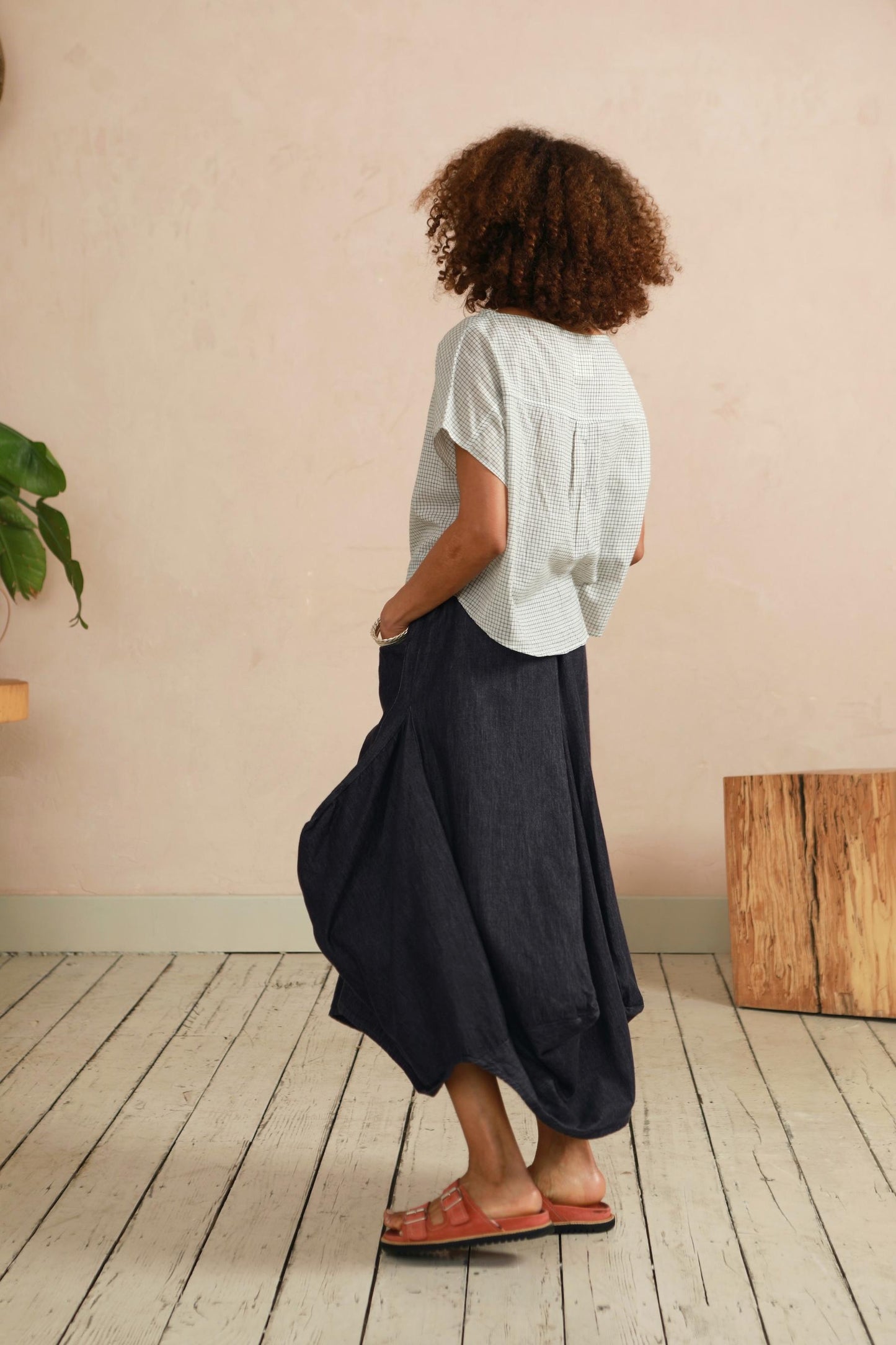 Safia Denim Skirt - Indigo Denim Chambray