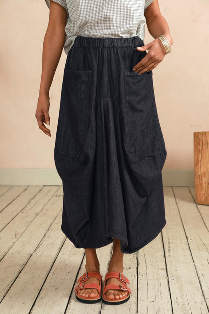 Safia Denim Skirt - Indigo Denim Chambray