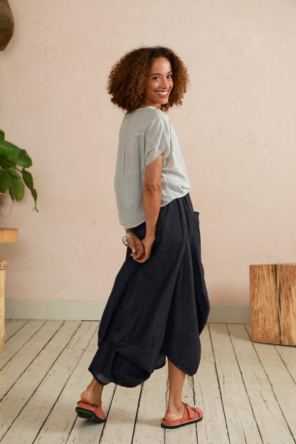 Safia Denim Skirt - Indigo Denim Chambray