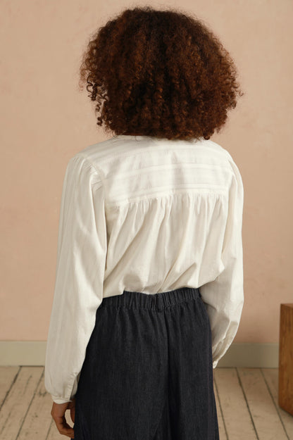 Laura Top - Handwoven Lace Weave - Off-White