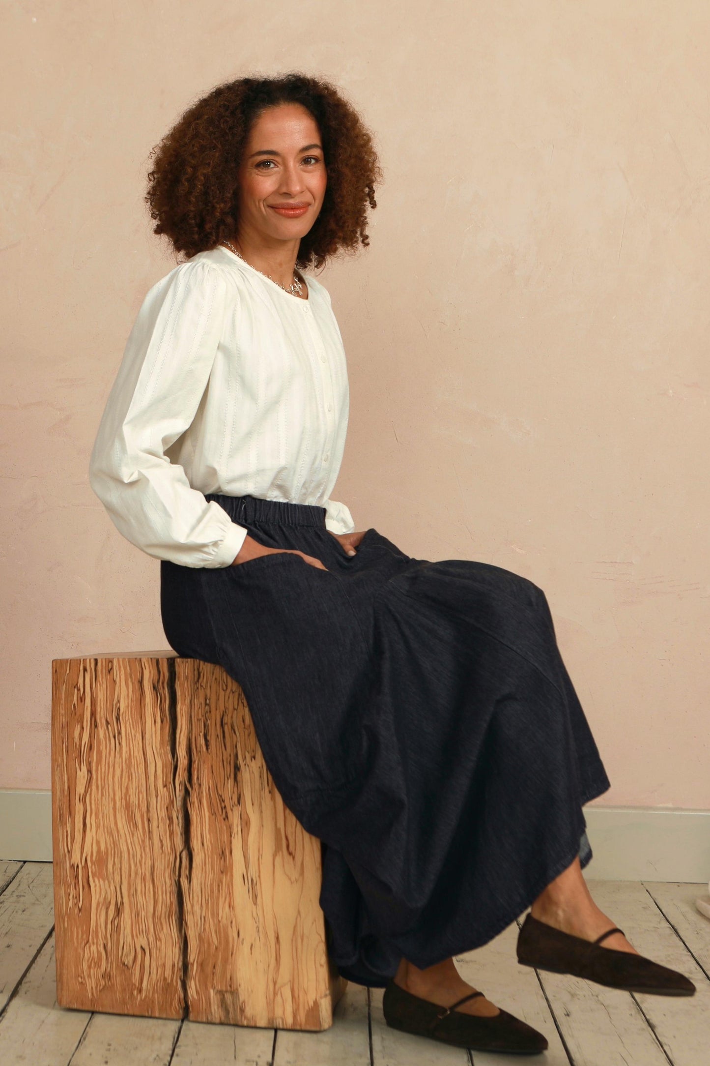 Laura Top - Handwoven Lace Weave - Off-White