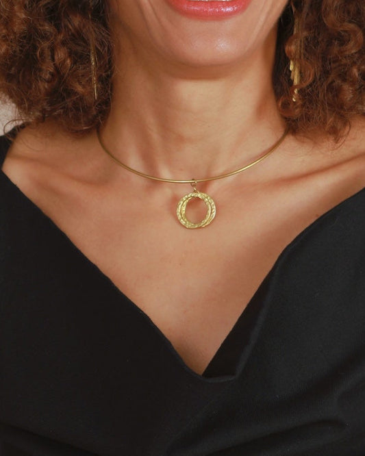 Two Moons Choker - Brass