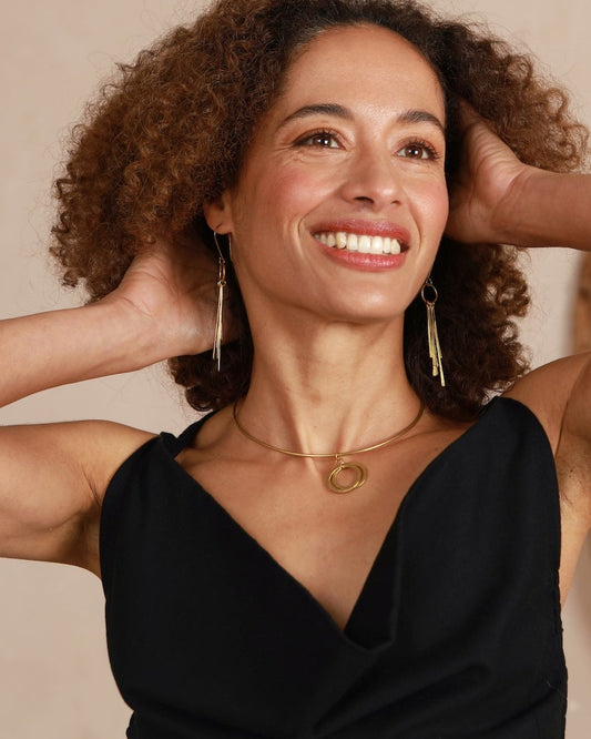 Sun Ray Earrings - Brass
