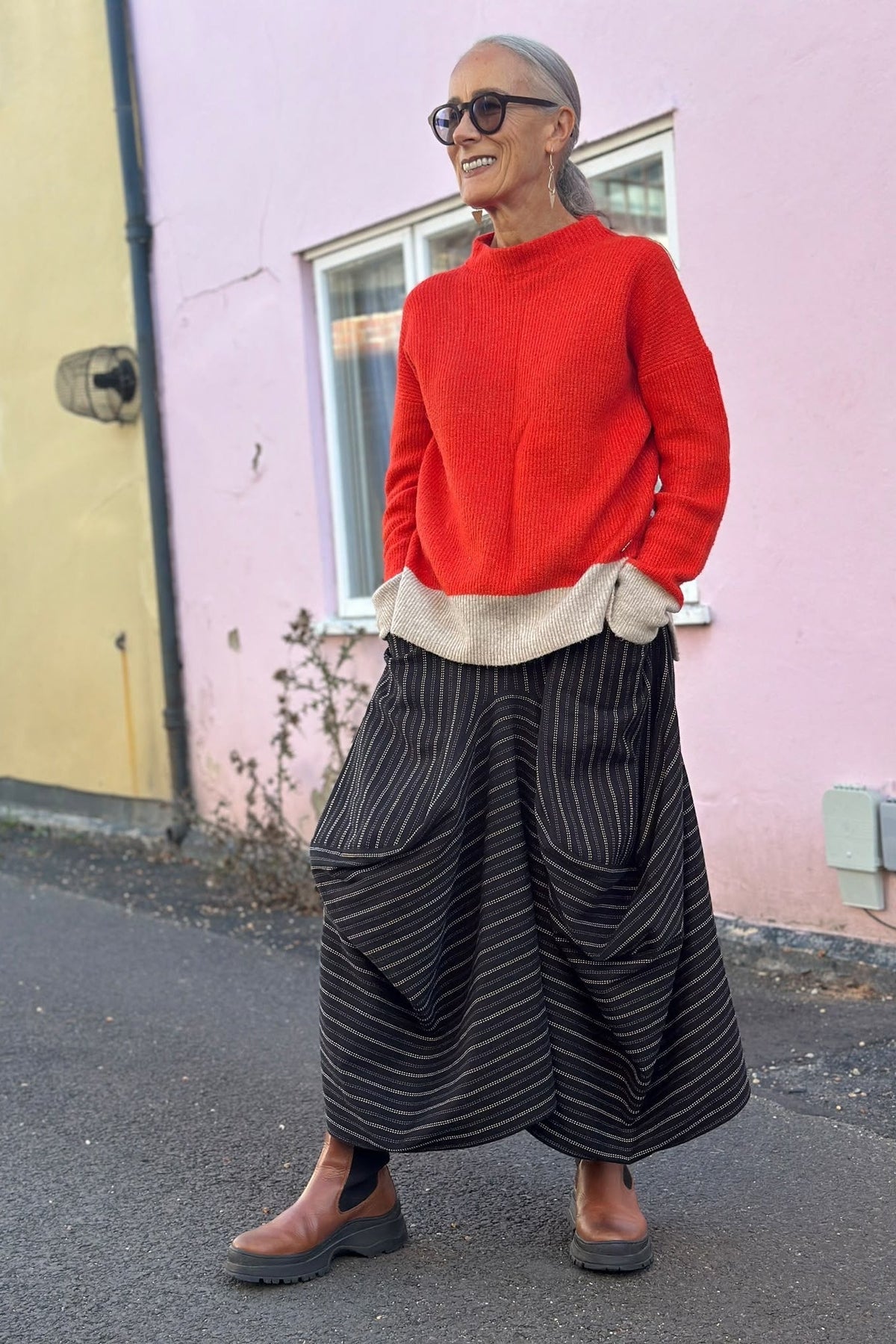 Safia Skirt - Black Stripe