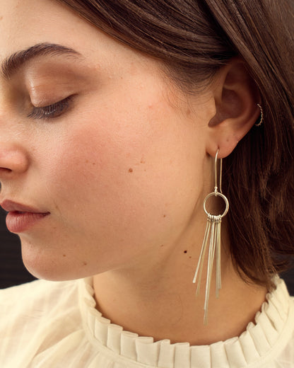 Sun Ray Earrings - Silver Plated