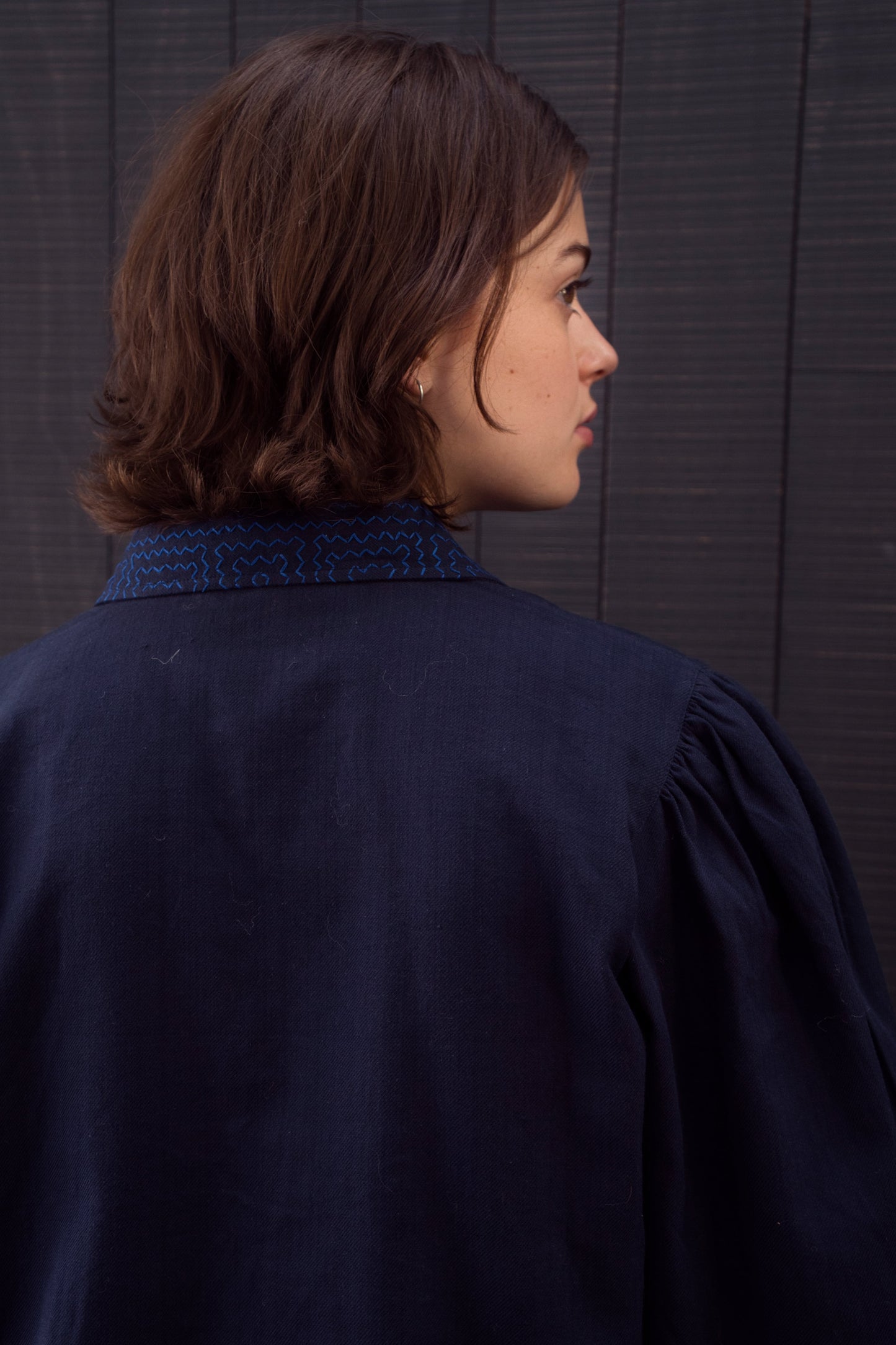 Effie Puff Sleeve Blouse - Navy