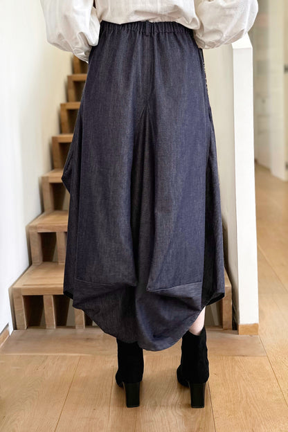 Safia Denim Skirt - Indigo Denim Chambray