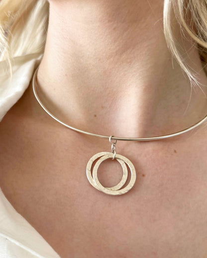 Two Moons Choker - Silver Plated
