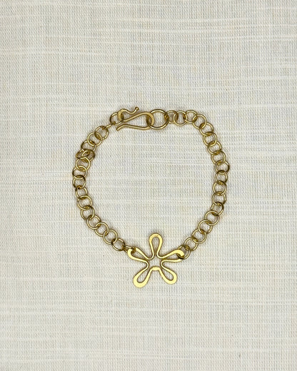 Flower Bracelet - Brass