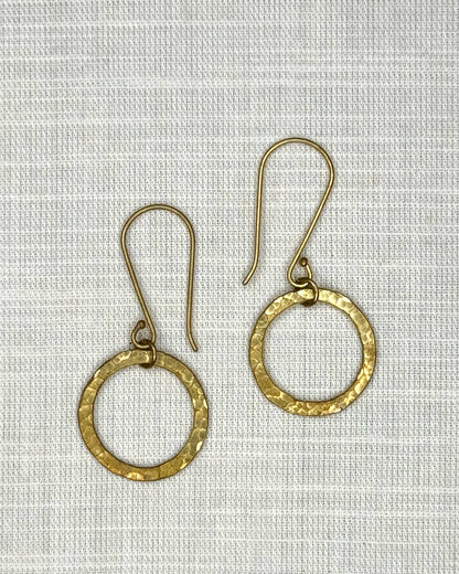Luna Hoop Earrings - Brass