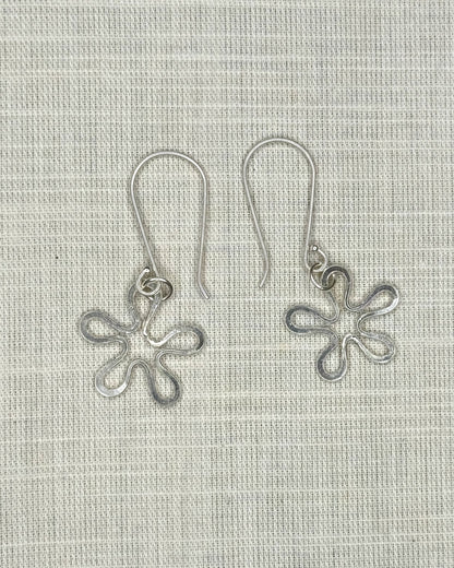 Flower Earrings - Silver Plated