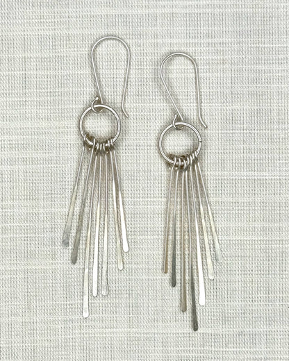 Sun Ray Earrings - Silver Plated